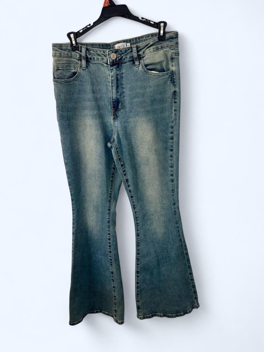Rue21 Women's Faded Blue Flare Jeans